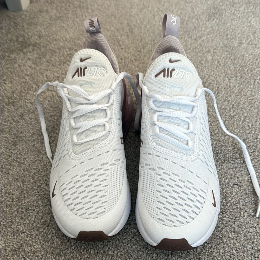 Women’s White and Mauve Nike Air Max 270 Shoes